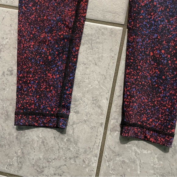 Lululemon Wunder Under Pant III Splatter Prep Red Sapphire Blue | Size 6 - Picture 5 of 12